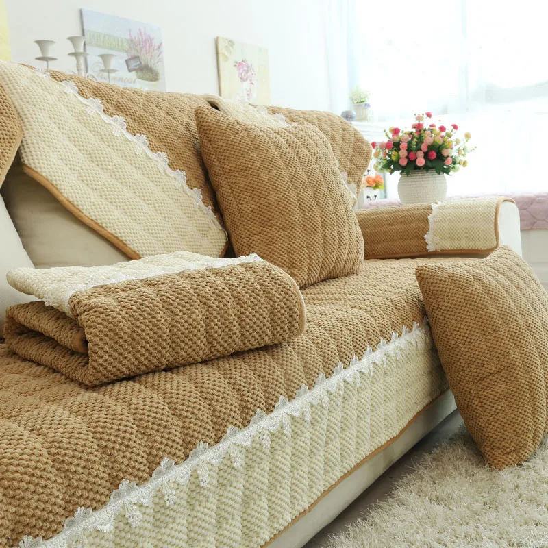 

Living Room Sofa Cover Cotton Couch Cover Jacquard Sofa Cushion Four Seasons Sofa ToweL-shaped Couch Cover Protection Set