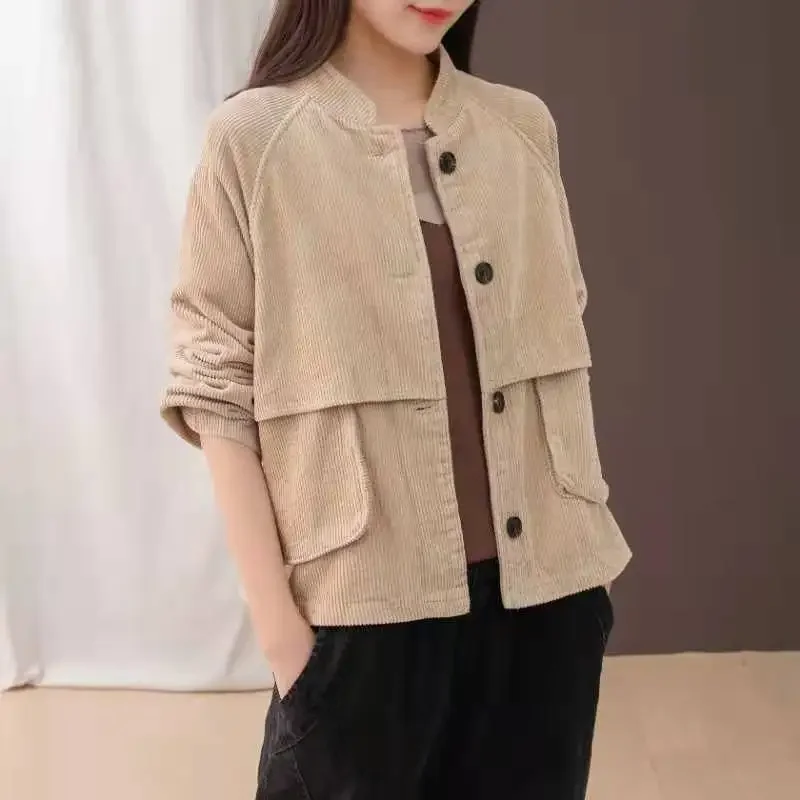 New Women's Coat Corduroy Jacket Long Sleeve Windbreaker Spring Autumn Tops Retro Harajuku Korean Fashion Oversized
New Women's Coat Corduroy Jacket Long Sleeve Windbreaker Spring Autumn Tops Retro Harajuku Korean Fashion Oversized