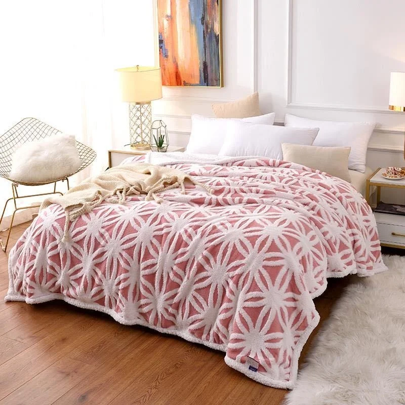 

Жаккардовое одеяло, зимнее теплое утолщенное Двухслойное удобное бархатное флисовое покрывало для кровати, дивана, Декор для дома