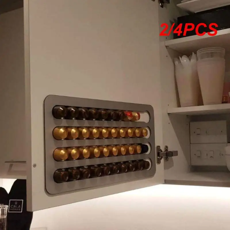 

2/4PCS Coffee Capsules Storage Rack Kitchen Cabinet Tile For 40/24 Nespresso Capsules Storage Pod Holder Capsule Support