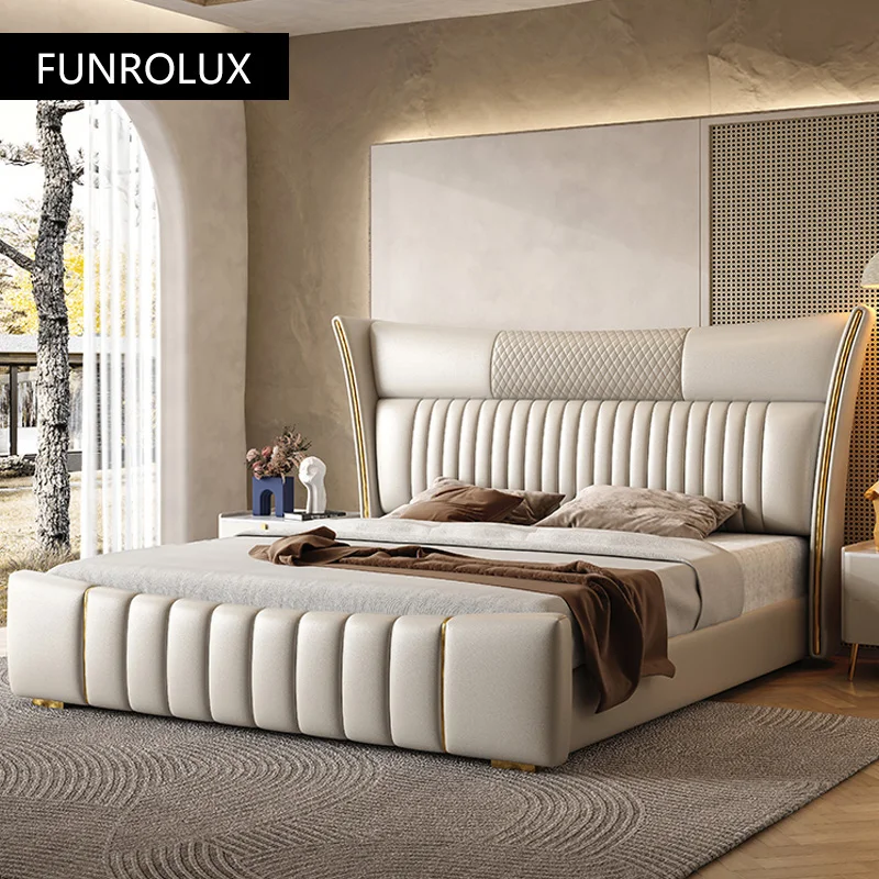 High-grade leather bed modern simple leather bed light luxury luxury double bed Master bedroom bridal bed size 1.5m/1.8m
High-grade leather bed modern simple leather bed light luxury luxury double bed Master bedroom bridal bed size 1.5m/1.8m