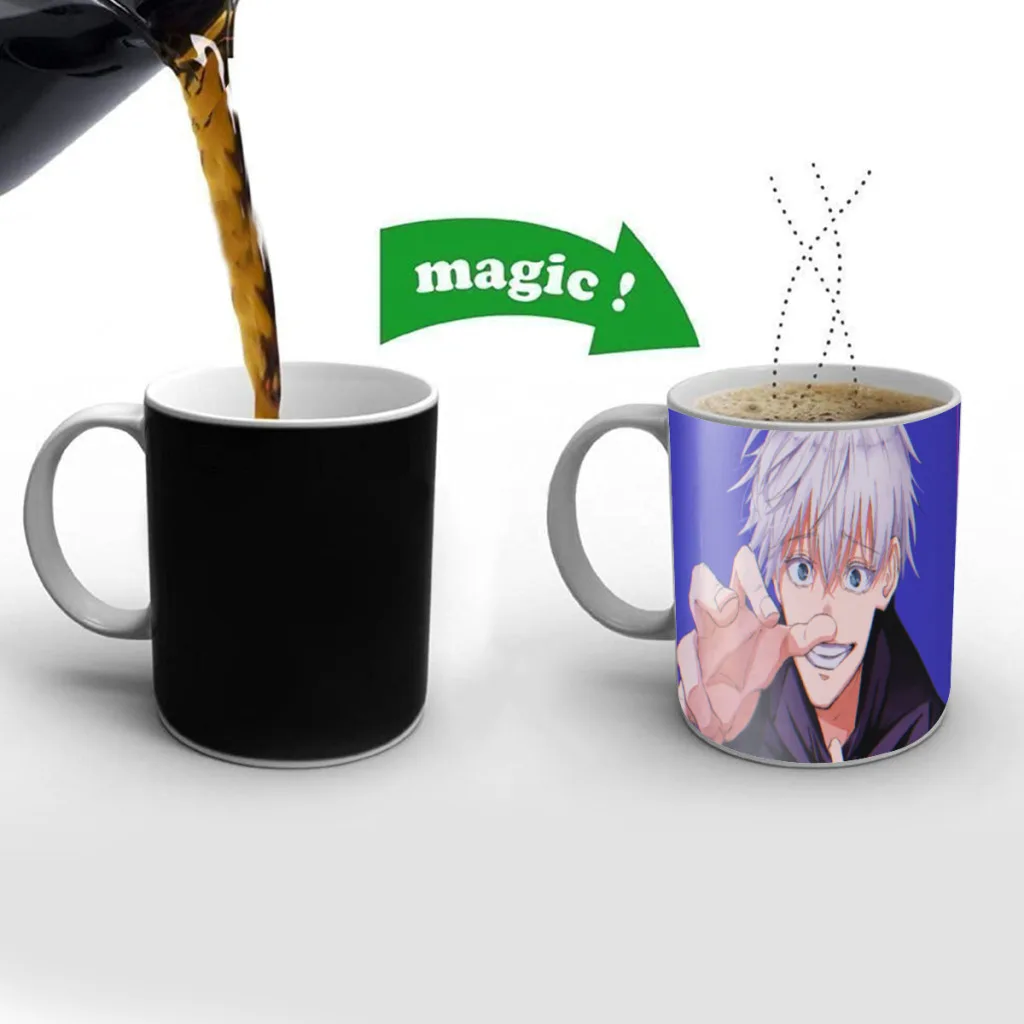 

Jujutsu Kaisen Gojo Satoru Newest Design Coffee Mugs Heat Color Changing Milk Tea Cup Magic Mug Surprised Gift Free shipping