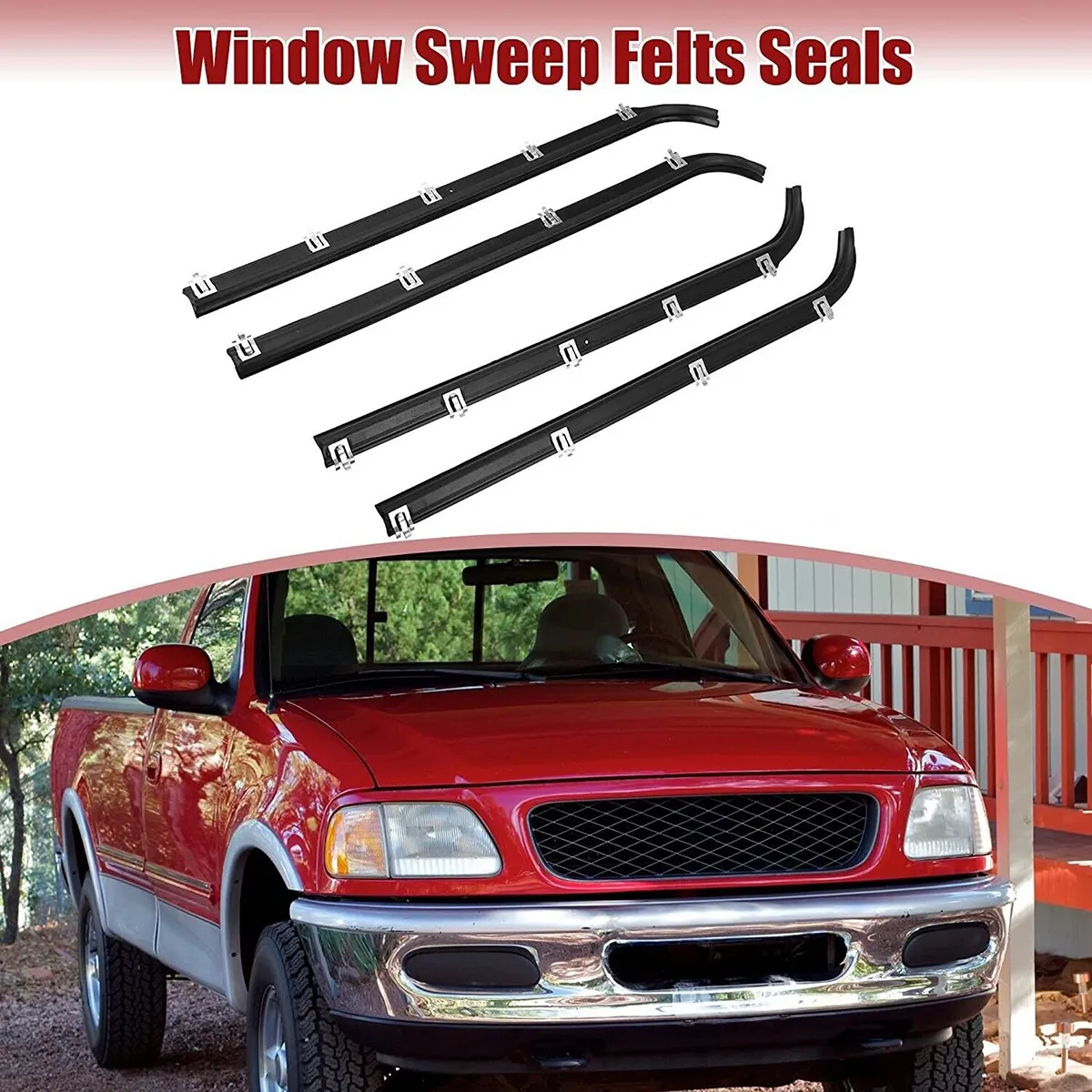 4PCS Inner & Outer Car Door Window Seal Belt Weatherstrip Kits for Ford F150 F250 F350 Mustang 1987- 1997
4PCS Inner & Outer Car Door Window Seal Belt Weatherstrip Kits for Ford F150 F250 F350 Mustang 1987- 1997