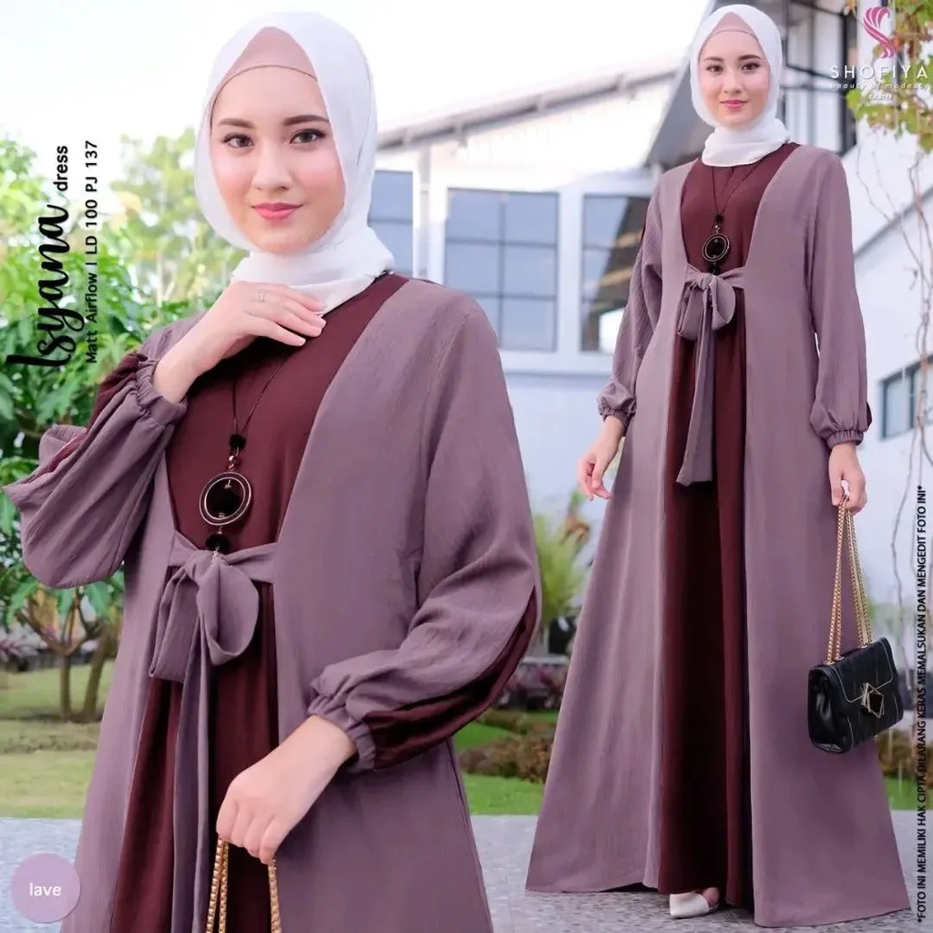 

Ramadan Muslim Saudi Arabia Dress Middle Eastern Women's Dress Colored Lace Up Waist Long Sleeve Long Skirt Dubai Islam Abaya