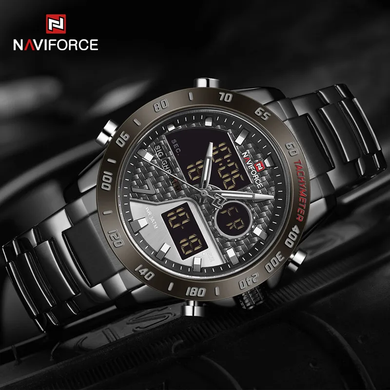 NAVIFORCE Men Led Digital Wristwatches Casual Fashion Clock Countdown Stainless Steel Waterproof Luxury Male Quartz Watches
NAVIFORCE Men Led Digital Wristwatches Casual Fashion Clock Countdown Stainless Steel Waterproof Luxury Male Quartz Watches