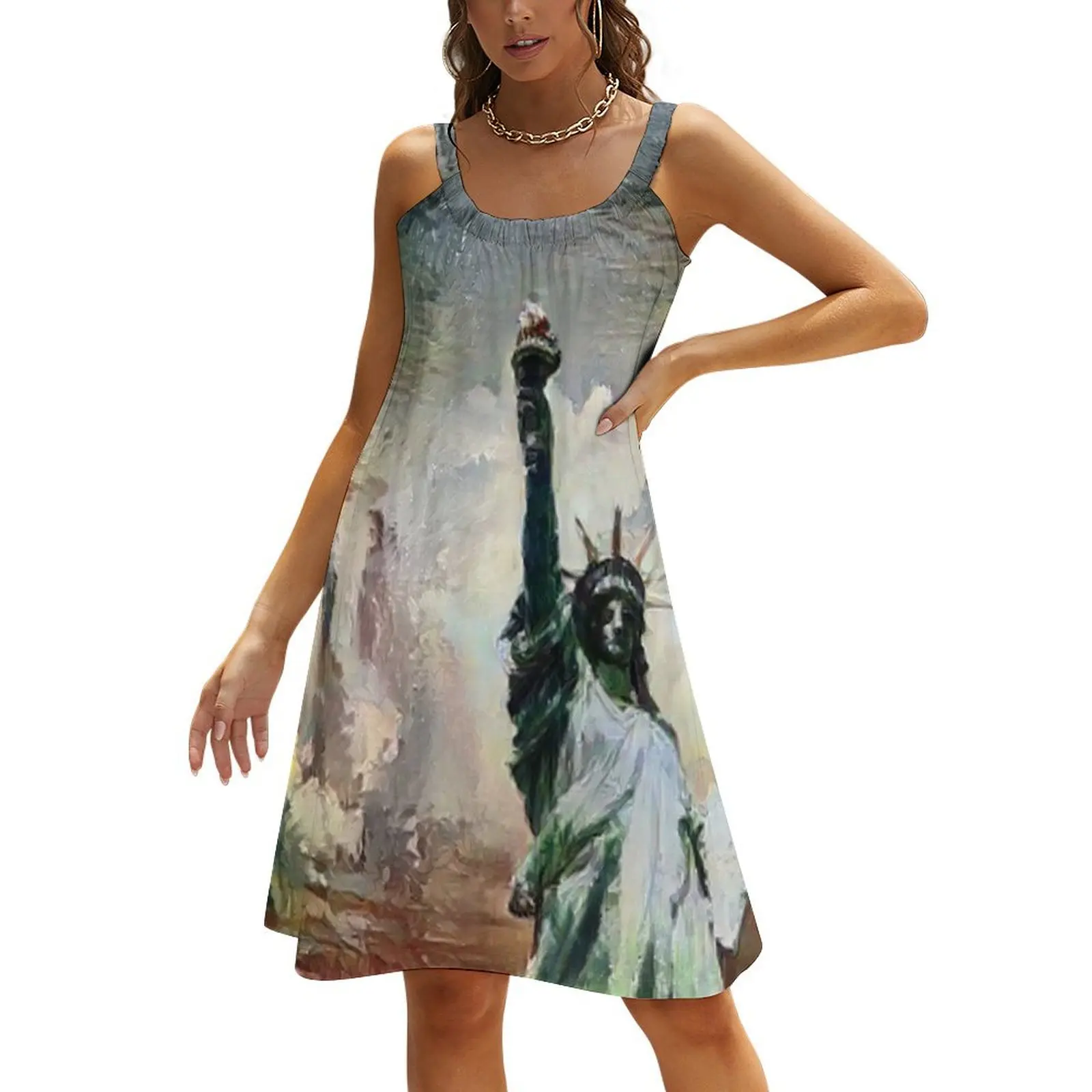 statue of liberty original color Beach Sling Skirt Female clothing long dress women
statue of liberty original color Beach Sling Skirt Female clothing long dress women