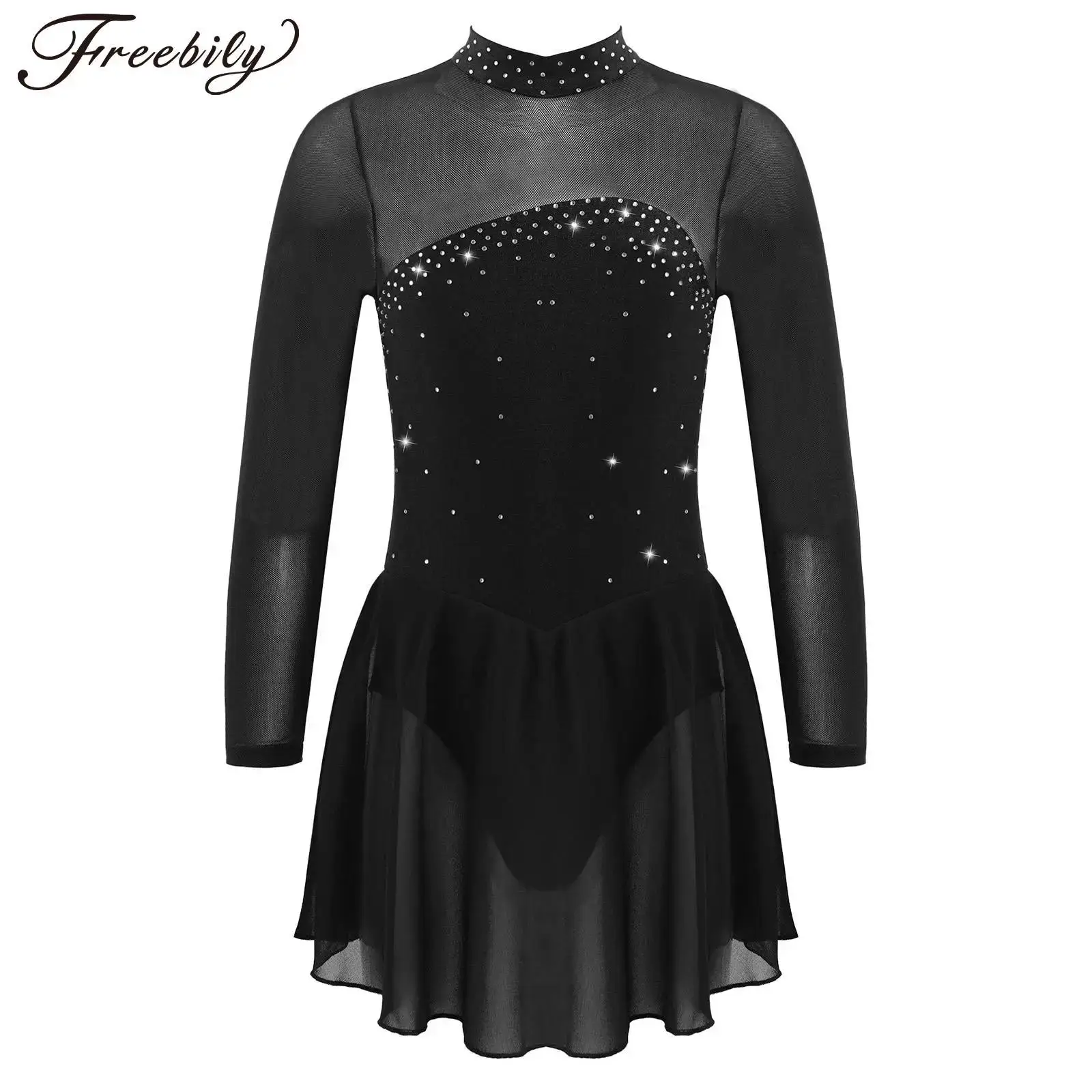 Kids Girls Figure Skating Dress Ballet Dance Rhythmic Gymnastics Leotard Tutu Long Sleeve Shiny Rhinestones Sheer Mesh Dancewear
Kids Girls Figure Skating Dress Ballet Dance Rhythmic Gymnastics Leotard Tutu Long Sleeve Shiny Rhinestones Sheer Mesh Dancewear