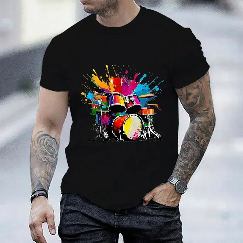 Drum Set Print Men's T-shirt Summer Classic Casual O Neck Short Sleeve Fashion Loose Oversized Tops Male Tee Shirt Streetwear
Drum Set Print Men's T-shirt Summer Classic Casual O Neck Short Sleeve Fashion Loose Oversized Tops Male Tee Shirt Streetwear