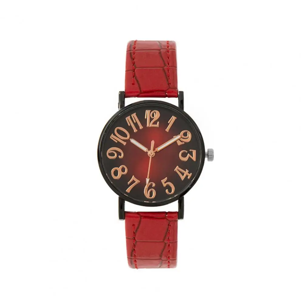 

Trendy Ladies Timepiece Stylish Women's Casual Watch with Large Number Dial Faux Leather Strap Quartz Movement for Girls