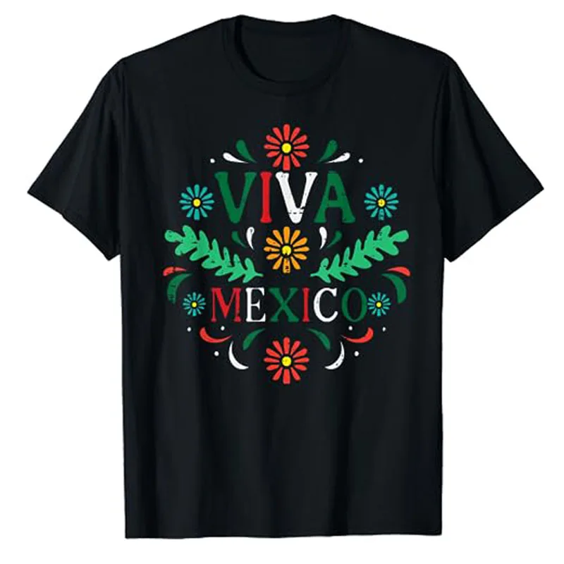 

Mexican Independence Day Viva Mexico Otomi Girls Kids Women T-Shirt Mexican Proud Graphic Tee Top Family Mexico Flag Outfit Gift
