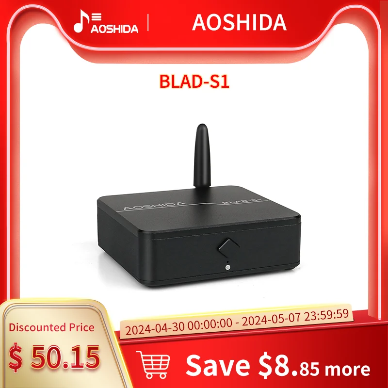

AOSHIDA BLAD-S1 Audio Receiver Bluetooth 5.1 QCC5125 Audio Receiver ES9018 LDAC HD Lossless Decoding OPTICAL/COAXIAL/RCA Output