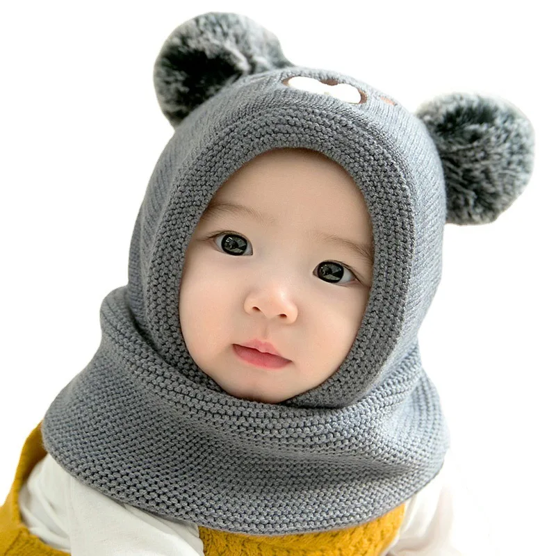 

Newborn Baby Winter Hat Warm Lining 2022 Cartoon Tiger Neck Hat Baby Girl and Baby Boy Beanie Kids Hat 44-48cm