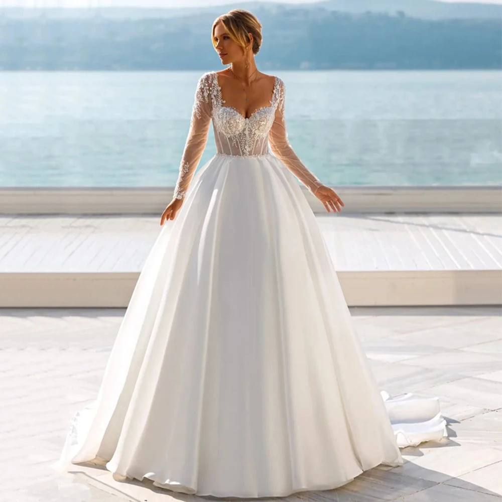 Furtanseo 2023 Tulle Wedding Dresses Appliques Lace Bridal Dress Sweep Train Long Sleeve Corset Back Gowns Custom
Furtanseo 2023 Tulle Wedding Dresses Appliques Lace Bridal Dress Sweep Train Long Sleeve Corset Back Gowns Custom
