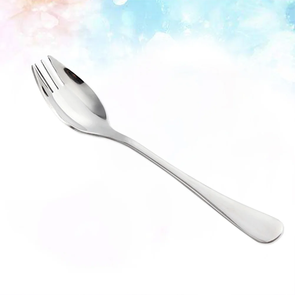 

Stainless Steel Sporks Salad Forks Spoon Fruit Appetizer Dessert Spoons Salad Tongs Servers Flatware Kitchen Utensils for