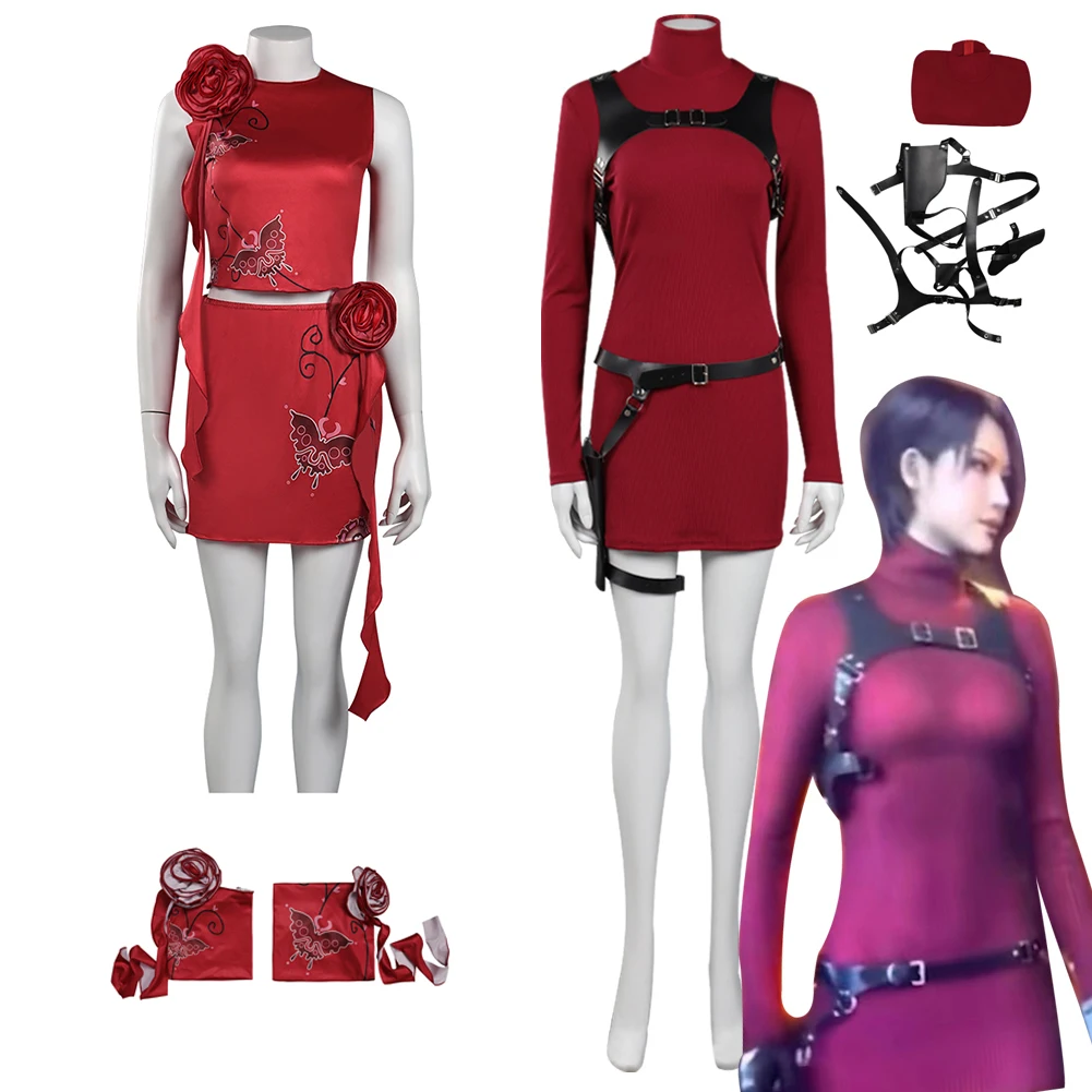 Resident 4 Ada Wong Cosplay Costume Girls Anime Game Red Dress Fantasia Women Carnival Party Female Disguise Two Piece Skirt Set
Resident 4 Ada Wong Cosplay Costume Girls Anime Game Red Dress Fantasia Women Carnival Party Female Disguise Two Piece Skirt Set