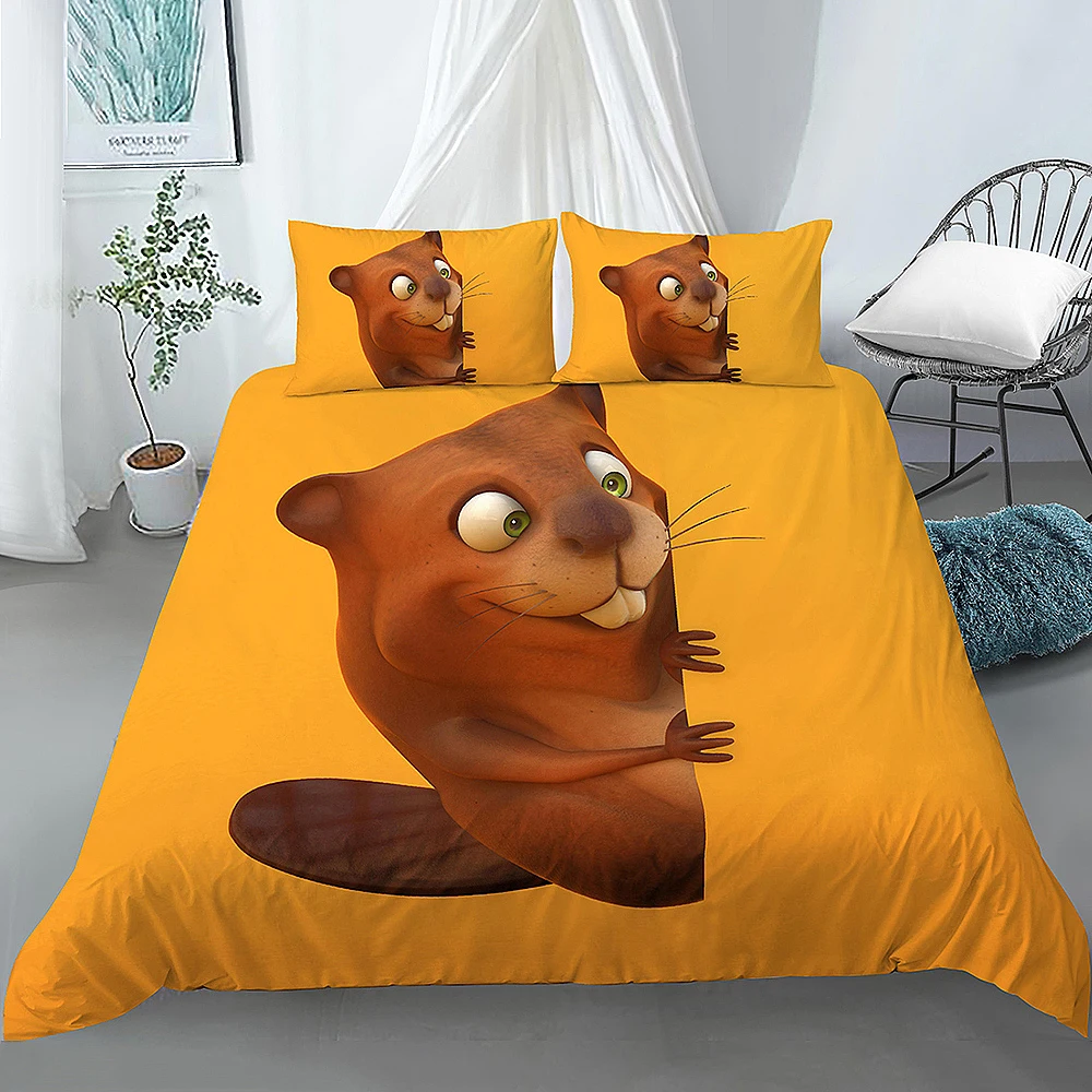 Cartoon Beaver Duvet Cover King Queen Funny Lovely Animal Bedding Set Kids Girls Wildlife Polyester Comforter Cover Pillowcase
Cartoon Beaver Duvet Cover King Queen Funny Lovely Animal Bedding Set Kids Girls Wildlife Polyester Comforter Cover Pillowcase