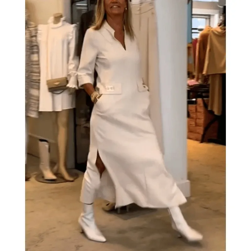 2023 New Autumn Women's Clothing Fashion Simple Temperament Lapel Button Pocket Dress
2023 New Autumn Women's Clothing Fashion Simple Temperament Lapel Button Pocket Dress