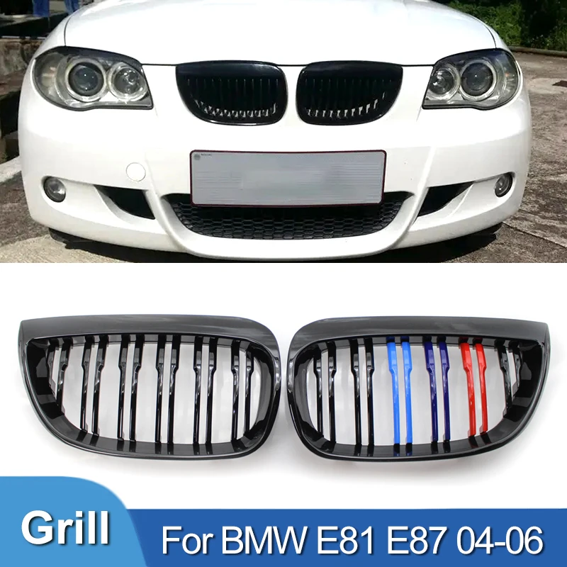 

Pulleco For BMW E81 E87 120d 120i 130i Car Grill Front Kidney Grille Racing Grills Gloss Black M Grille 2004-2006 Auto Grilles