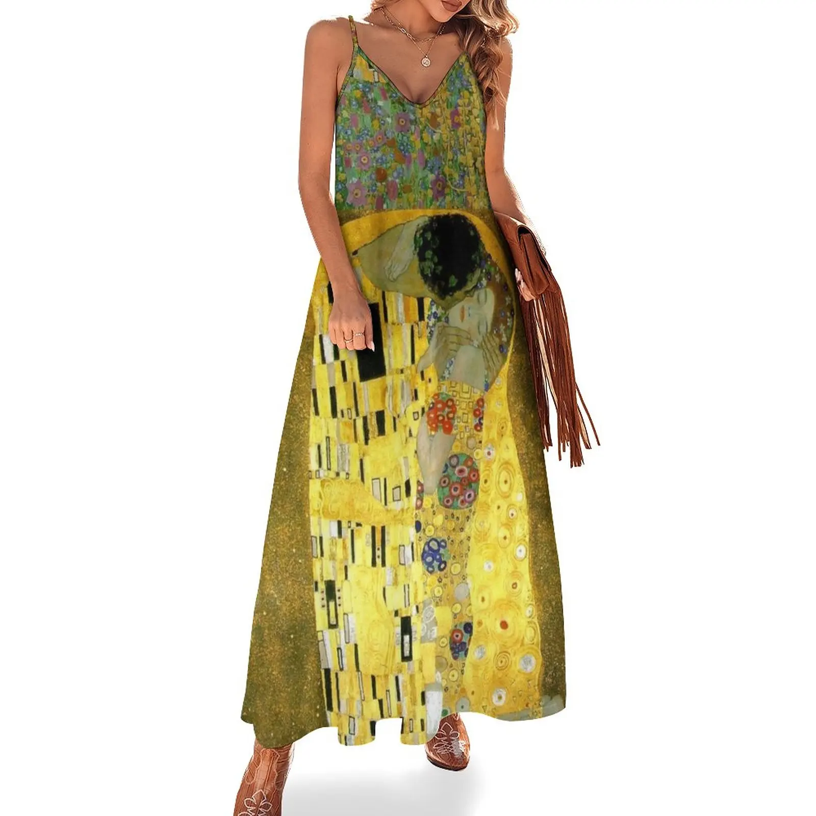 

Женское платье без рукавов Gustav Klimt's The Kiss (1907-1908), летнее платье для торжества, 2023