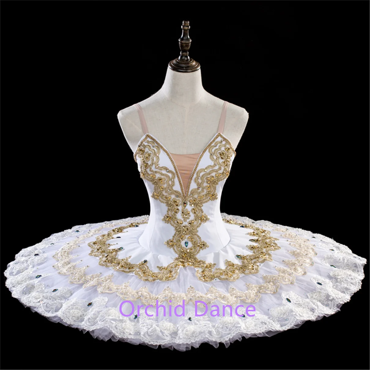 

Gorgeous and Luxurious High Quality Costom Size Girls Adult Women Kids Performance Wear Professional Champagne Gold Ballet Tutu