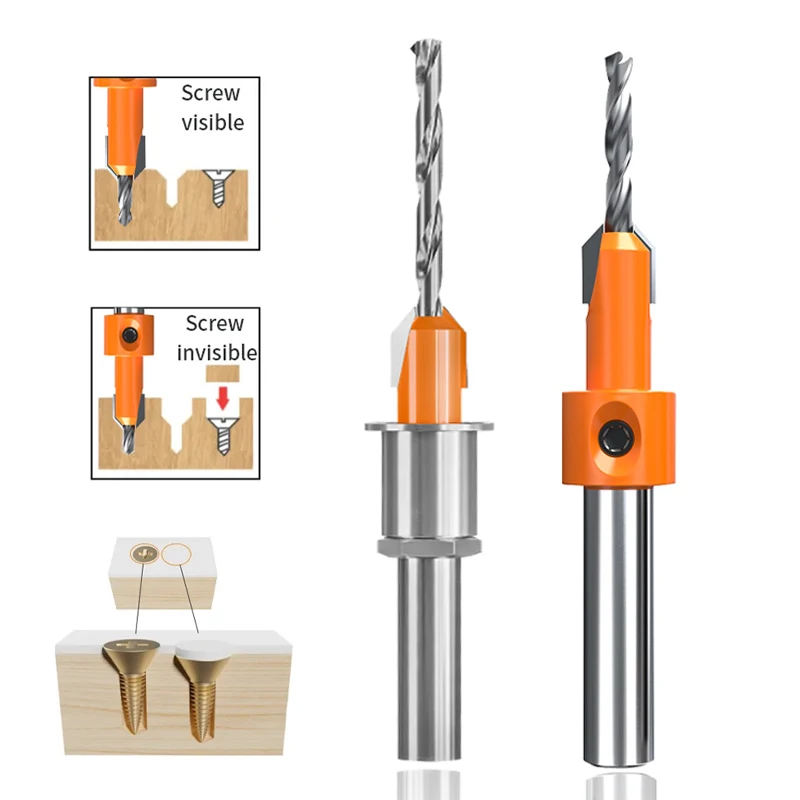 HUHAO 2PCS Countersink Drill Bit Set for Wood 8mm Shank Tapered Drill Bits for Woodworking Allen Wrench Pilot Screw Hole Set
HUHAO 2PCS Countersink Drill Bit Set for Wood 8mm Shank Tapered Drill Bits for Woodworking Allen Wrench Pilot Screw Hole Set