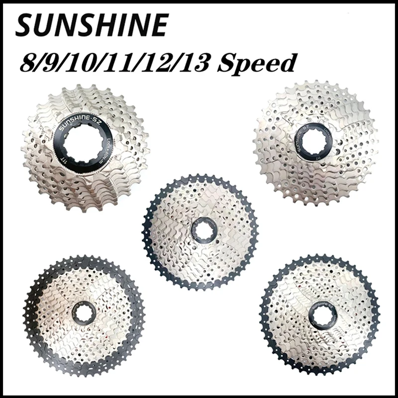 

SUNSHINE 10 Speed Cassette 9S 10S 11S 12S MTB Bike Road Bicycle Freewheel 10V 11V 12V 40/42/46/50T/52T For Deore M6100