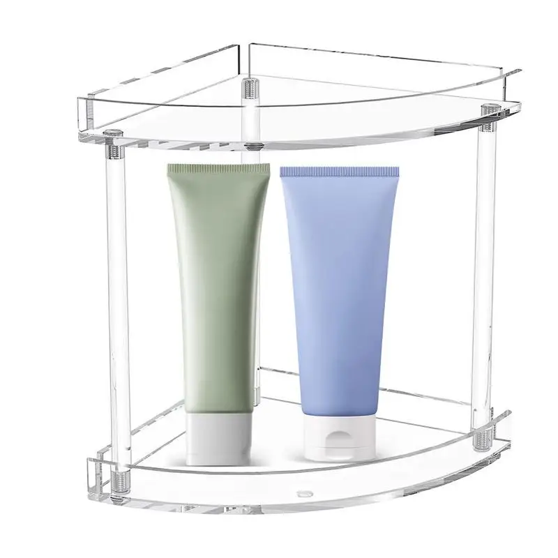 2 Tier Clear Corner Shelf Acrylic Skincare Organizers Transparent Vanity Trays For Makeup And Cosmetics Storage Holder Accesory
2 Tier Clear Corner Shelf Acrylic Skincare Organizers Transparent Vanity Trays For Makeup And Cosmetics Storage Holder Accesory