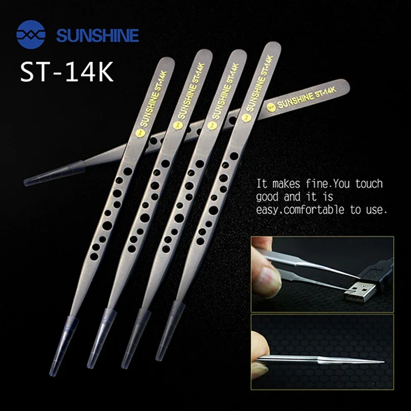 SUNSHINE ST-14K SUNSHINE ST-14K Tweezers ultra-precision straight tweezers With Holes Anti-Static Maintenance Tool For Repair
SUNSHINE ST-14K SUNSHINE ST-14K Tweezers ultra-precision straight tweezers With Holes Anti-Static Maintenance Tool For Repair