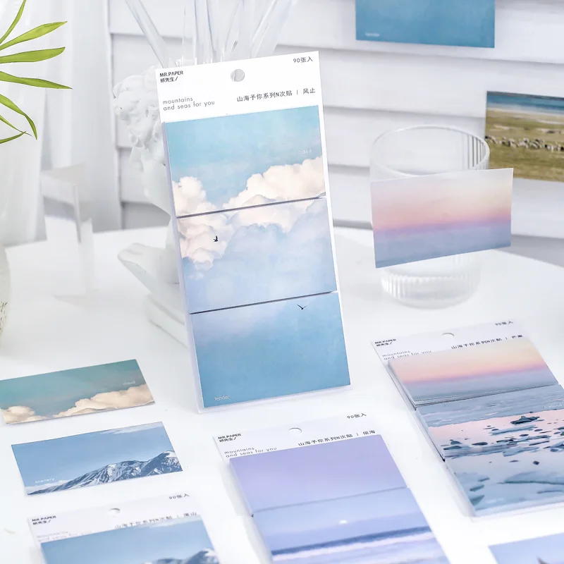 90pcs Mountain and sea for you series simplicity Memo Pad Stickers Scrapbooking Bookmarks Diary Notepad Office School Stationery
90pcs Mountain and sea for you series simplicity Memo Pad Stickers Scrapbooking Bookmarks Diary Notepad Office School Stationery