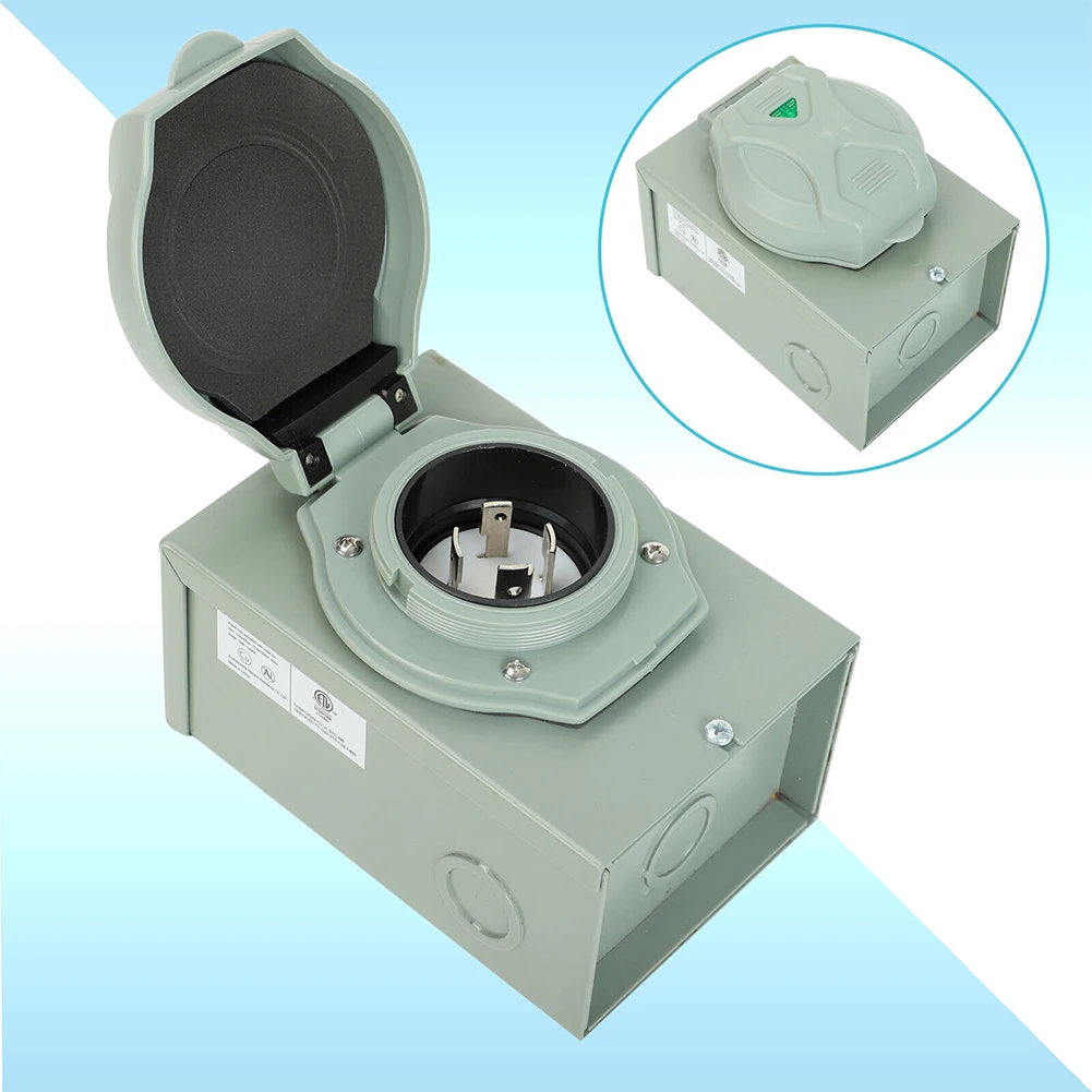 30 A Generator Power Inlet Box Outdoor 4-Prong 125/250V NEMA L14-30P Motorhome Power Inlet Box 125/250v 7500w Generator Parts
30 A Generator Power Inlet Box Outdoor 4-Prong 125/250V NEMA L14-30P Motorhome Power Inlet Box 125/250v 7500w Generator Parts