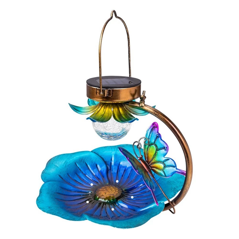

Солнечная кормушка для птиц на открытом воздухе, подвесная кормушка для семян, поднос для сада с питанием от солнечной энергии, декоративная детская бабочка