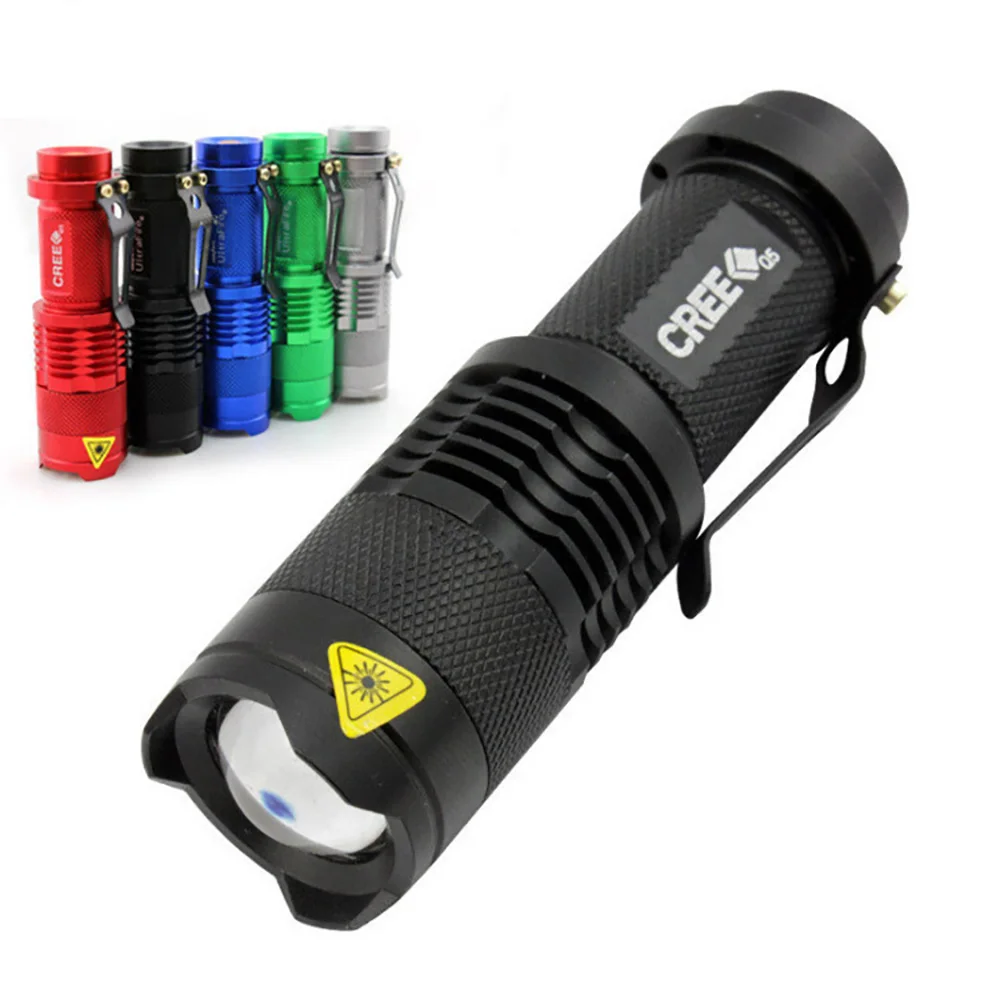 

Zoom Mini Torch High Power Led Flashlights Set 3-speed Telescopic Small Torch White Light Portable Long Range Flashlight Camping