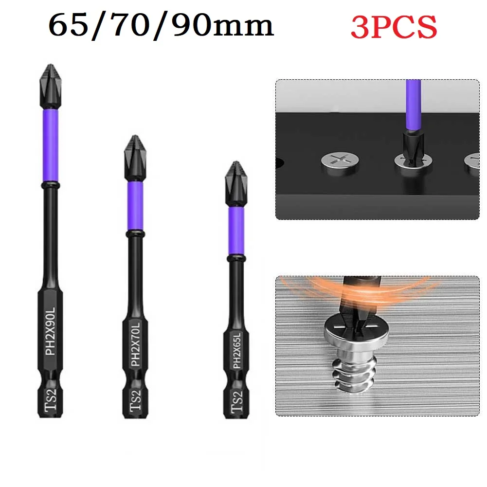 3pcs Magnetic Batch Head Impact Strong Cross PH2 Screwdriver Bits Non-slip Screwdriver Hand Tools High Hardness 65/70/90mm
3pcs Magnetic Batch Head Impact Strong Cross PH2 Screwdriver Bits Non-slip Screwdriver Hand Tools High Hardness 65/70/90mm