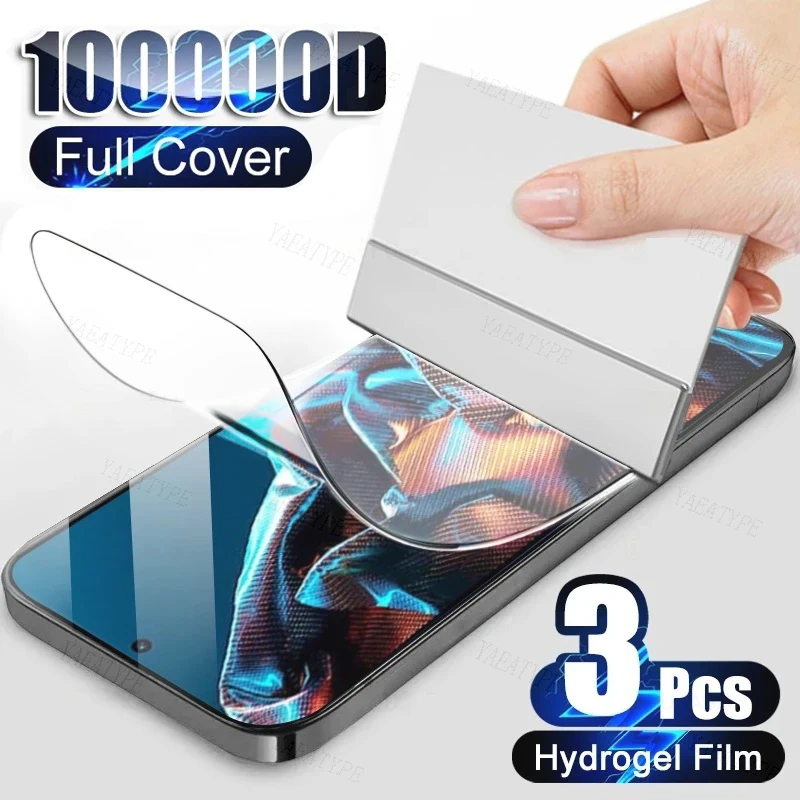 

3Pcs Full Cover Hydrogel Film For Xiaomi Poco X5 X4 X3 NFC F3 F4 GT F5 Screen Protector On POCO M3 M4 M5 Pro M5S C3 C40 C50 C55