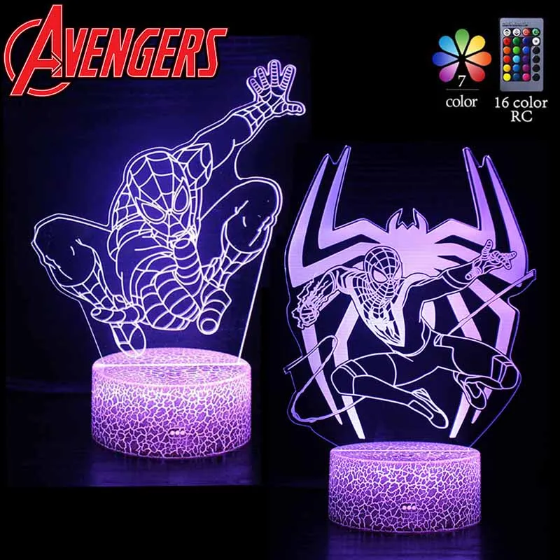 Avengers Superhero Spider Man 3D Anime Figures Decorations Lights Table Lamps Touch Remote Control LED Lights Christmas Gifts
Avengers Superhero Spider Man 3D Anime Figures Decorations Lights Table Lamps Touch Remote Control LED Lights Christmas Gifts