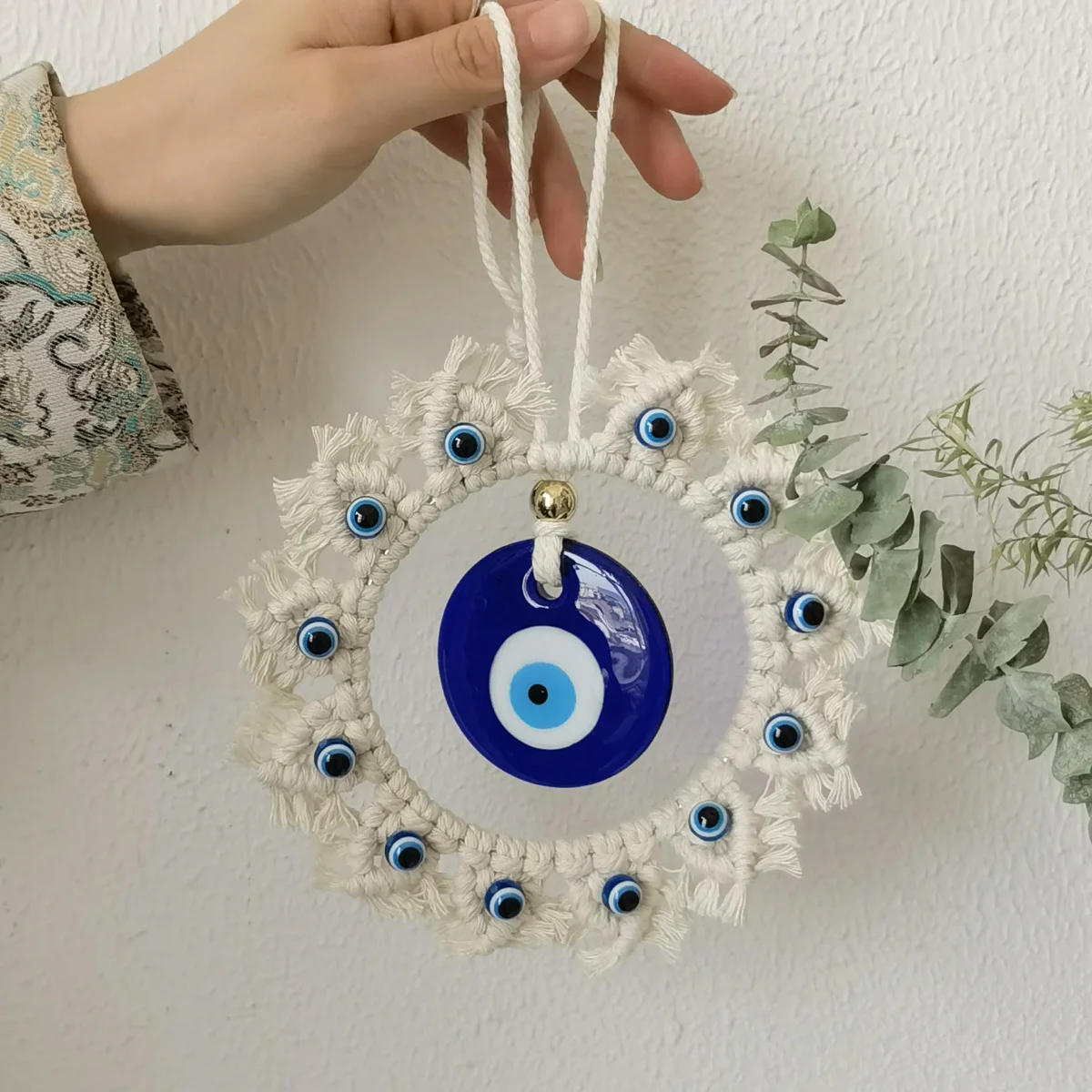 Large Blue Evil Eye Circle Wall Decor - Handcrafted Protection Ornament 2 S0b95a02c460d4bbc8b4a2a07270e33abo