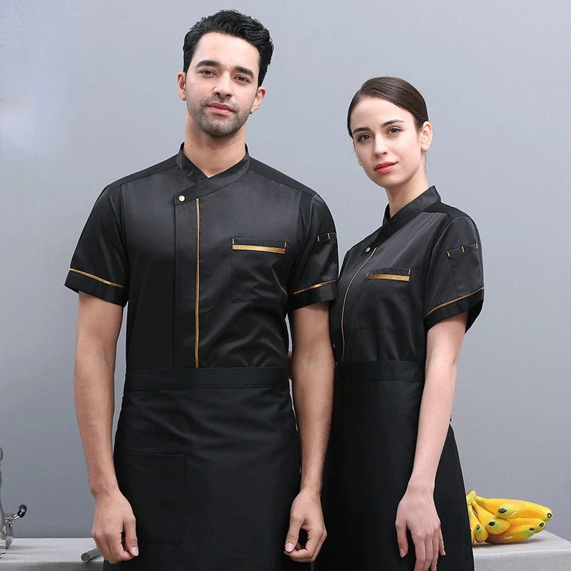 Short-sleeved hotel Chef uniform Restaurant kitchen overalls Summer chef overalls plus apron
Short-sleeved hotel Chef uniform Restaurant kitchen overalls Summer chef overalls plus apron