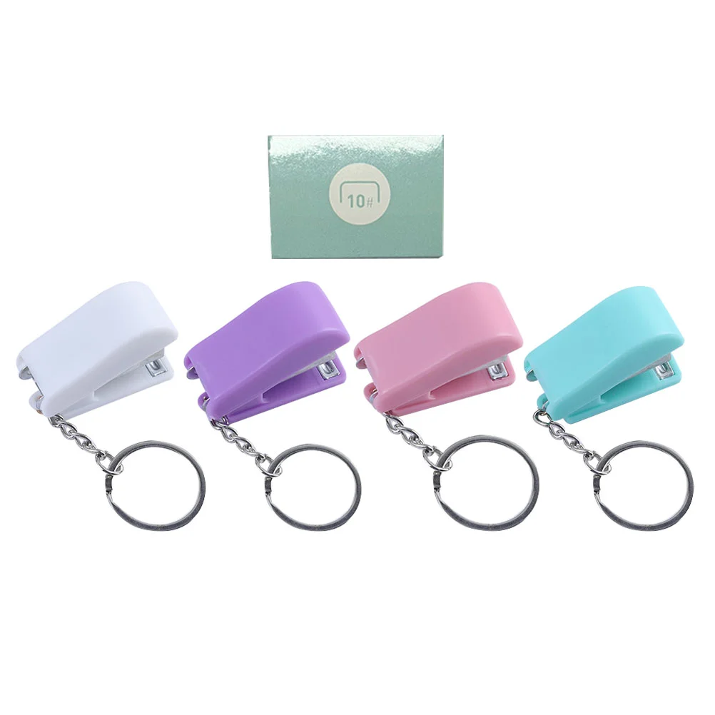 

Keychain Stapler Mini Staplers Book Binding Tool Books Hanging Plastic Stapling