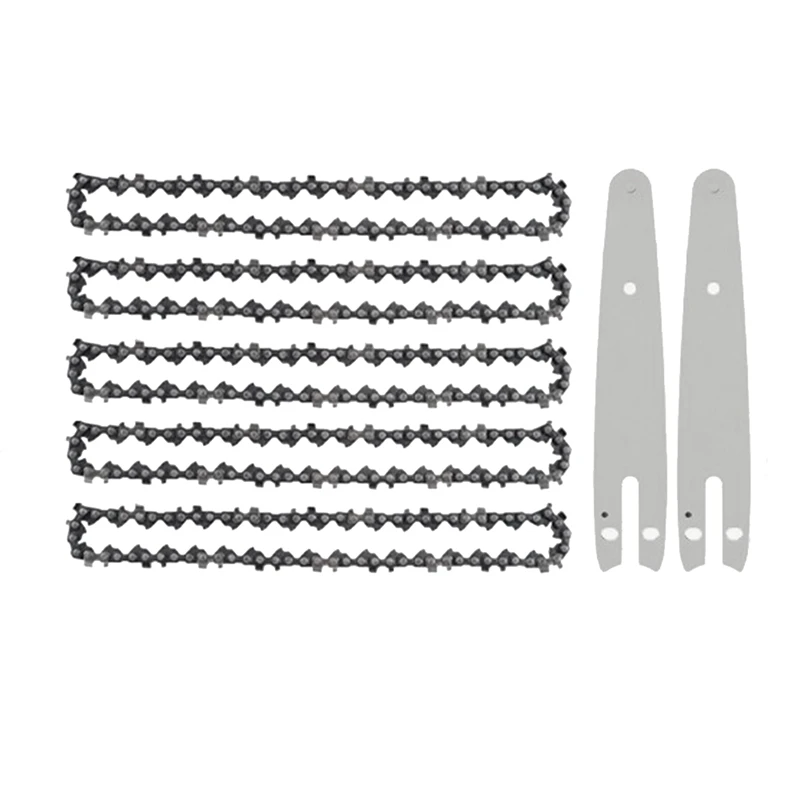 5 Pieces 6 Inch Mini Chainsaw Chain With 2 Pcs Replacement Parts Saw Chain Bar For Cordless Electric Portable Mini Chainsaw
5 Pieces 6 Inch Mini Chainsaw Chain With 2 Pcs Replacement Parts Saw Chain Bar For Cordless Electric Portable Mini Chainsaw