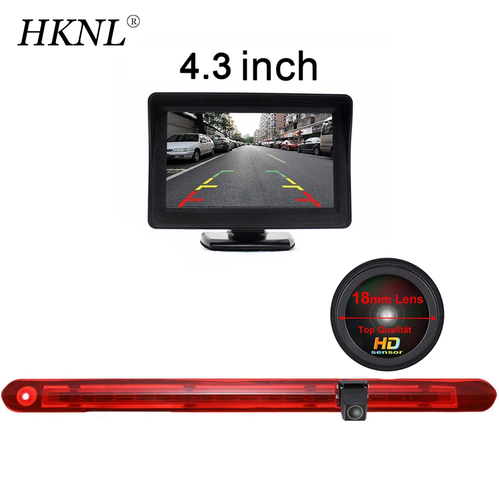 

HKNL HD lens CCD Car Backup Camera With 4.3"Monitor For Mercedes Benz V260 Vito W447 Kasten Tourer Bremsleuchte Brake Light Red