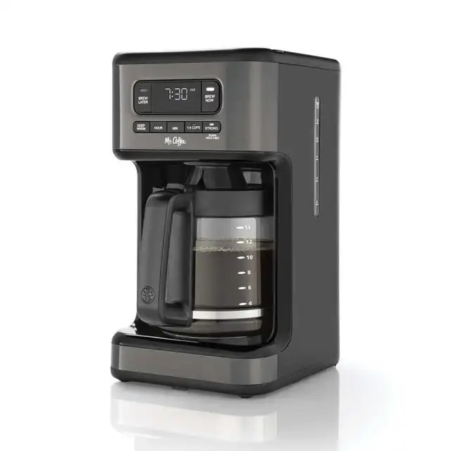 

Mr. Coffee 12-Cup Programmable Coffeemaker, Rapid Brew, Brushed Metallic