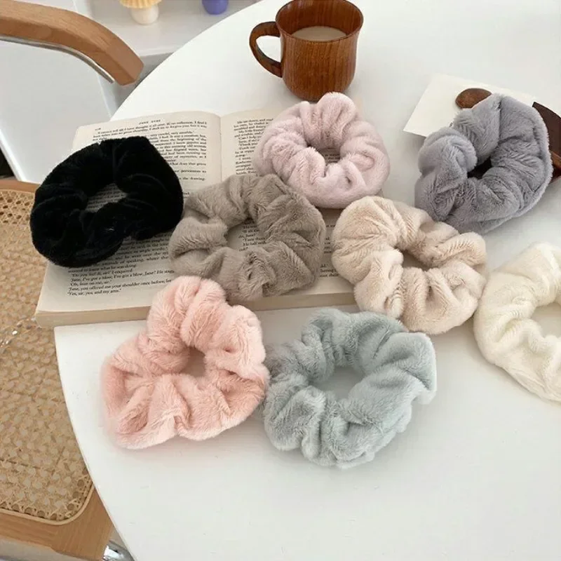 

Winter Warm Soft Hair Scrunchies for Women Girls Cute Plush Elastic Hair Band Multicolor Rubber Band Hair Loop Hair Accessories