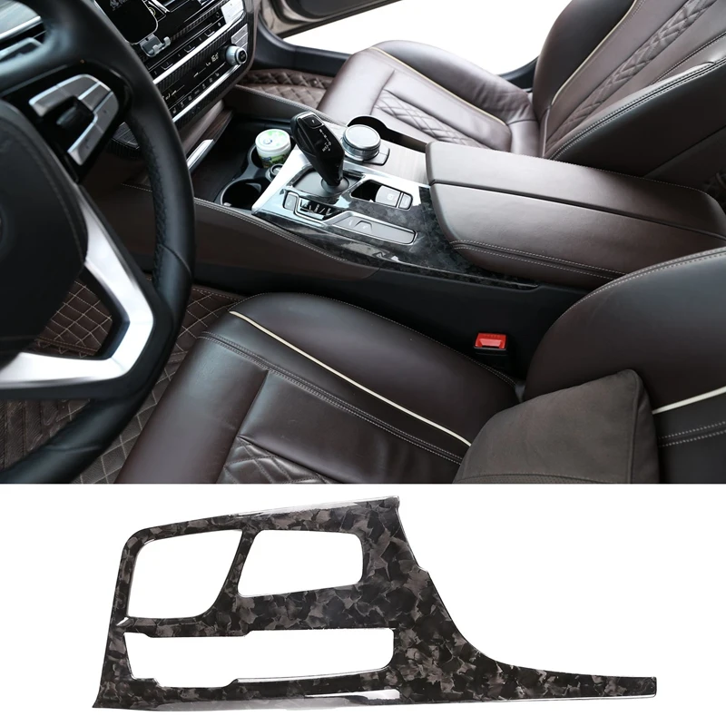 

Carbon Fiber Car Center Console Gear Shift Panel Cover Sticker Trim For BMW 5 Series G30 2018 Car Accessories