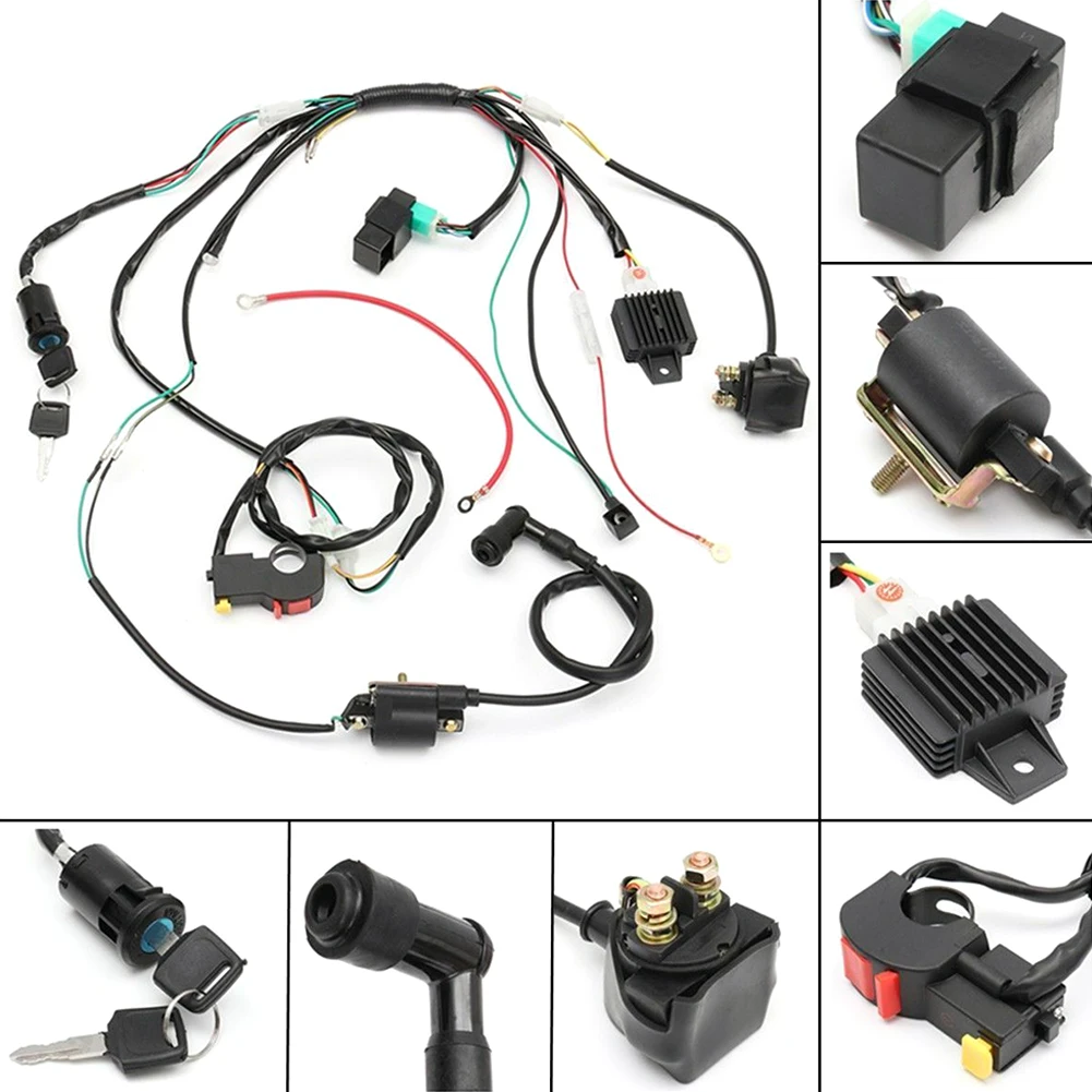 Electrics Wiring Harness 50 70 90cc 110cc 125cc Wiring Harness Loom Solenoid Coil CDI Quad Dirt Bike ATV Mot
Electrics Wiring Harness 50 70 90cc 110cc 125cc Wiring Harness Loom Solenoid Coil CDI Quad Dirt Bike ATV Mot