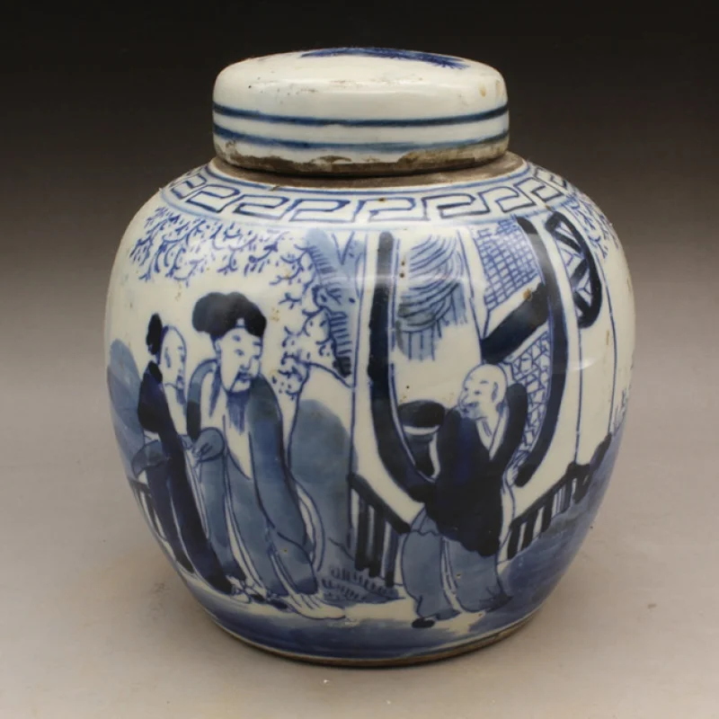 

Голубой и белый персонаж, история Республики китайский заварочный чайник, коллекция античных украшений, фабрика