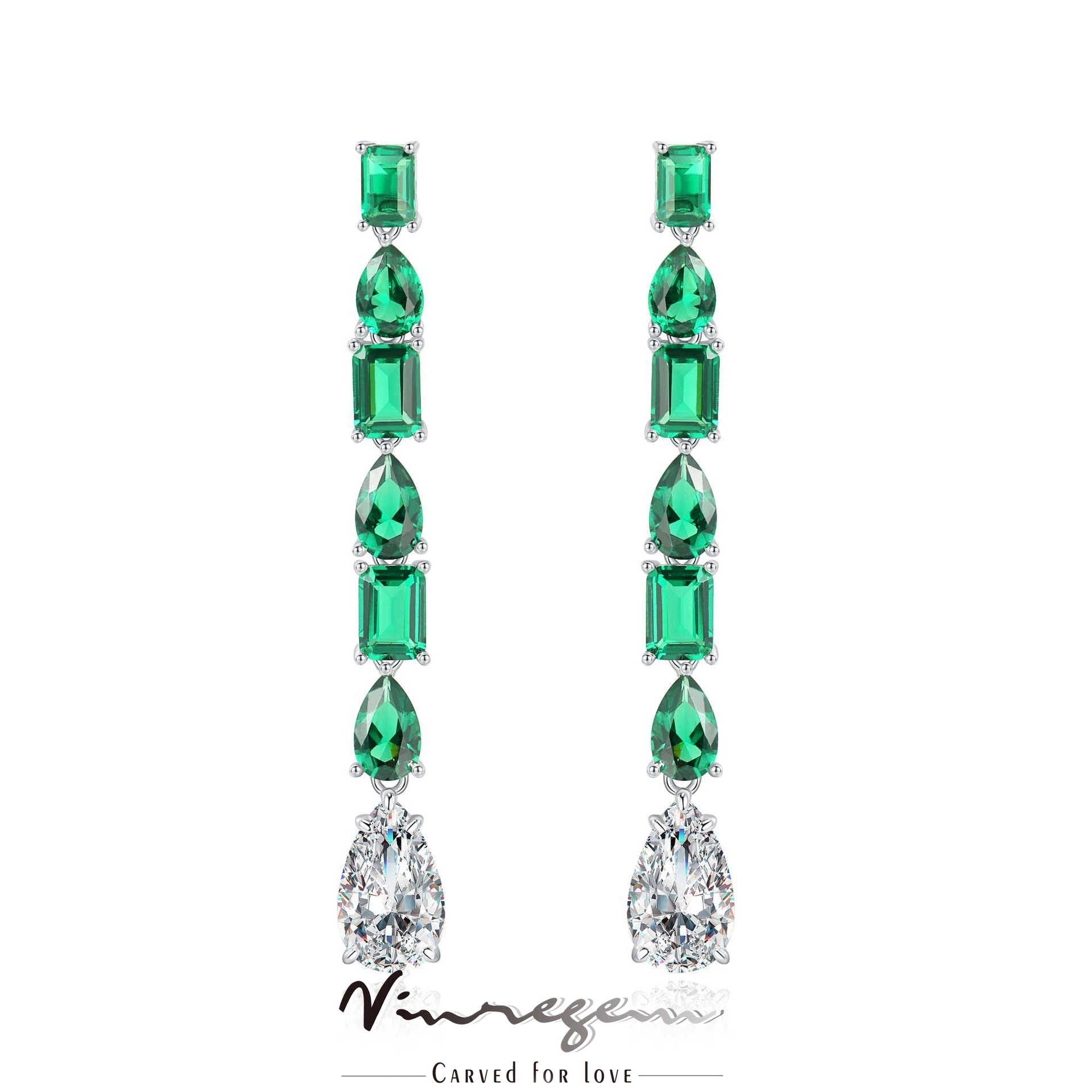 Vinregem Real 925 Sterling Silver Pear 5CT Emerald Synthetic Moissanite Tassel Earrings for Women Vintage Jewelry Drop Shipping
Vinregem Real 925 Sterling Silver Pear 5CT Emerald Synthetic Moissanite Tassel Earrings for Women Vintage Jewelry Drop Shipping