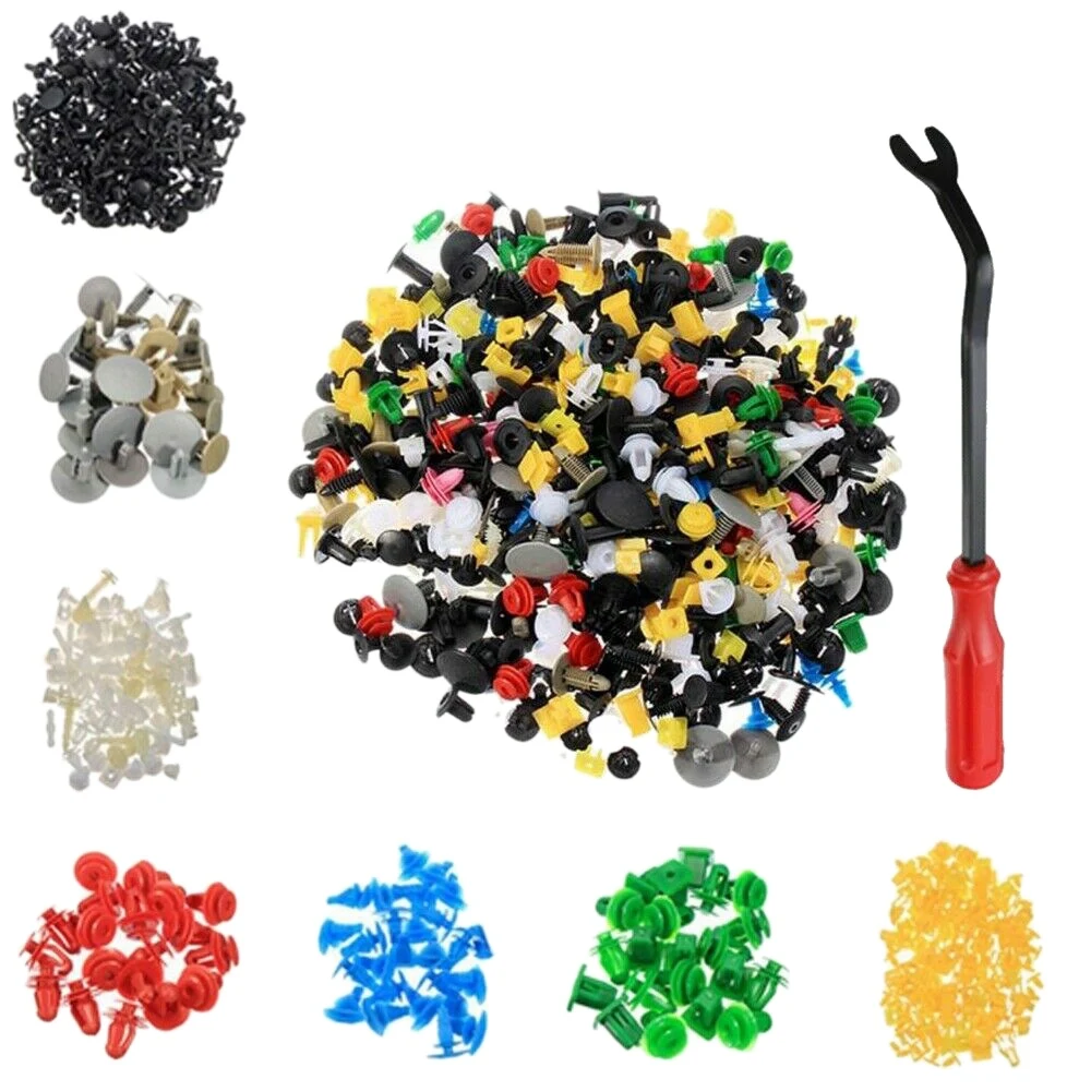 

200Pcs Toolkit Auto Car Screwdriver Tool Body Plastic Push Pin Rivet Fasteners Trim Panel Moulding