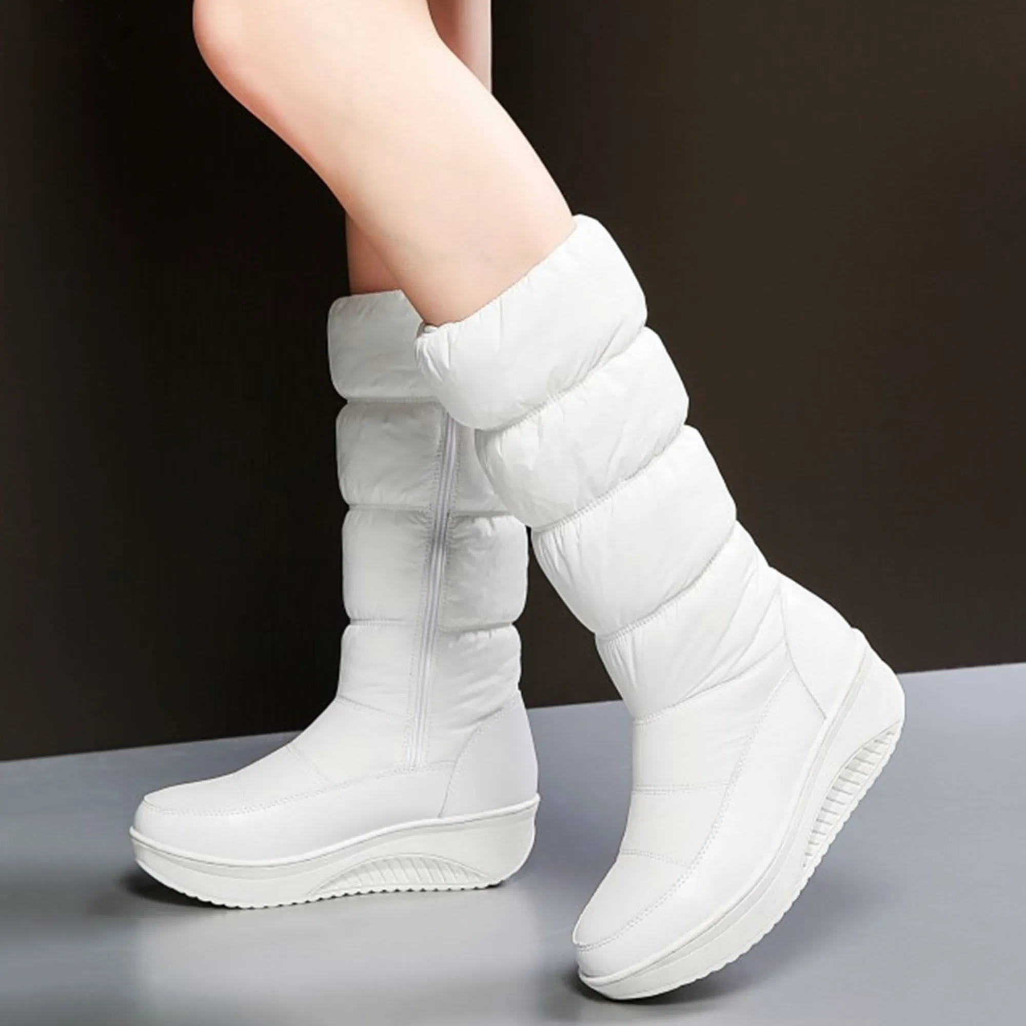 【ENMAYER】Hot Plus Size 35-44 New Fashion Winter Snow Boots Platform Shoes Footwear Mid Calf Women Boots Solid Color Zipper White
【ENMAYER】Hot Plus Size 35-44 New Fashion Winter Snow Boots Platform Shoes Footwear Mid Calf Women Boots Solid Color Zipper White