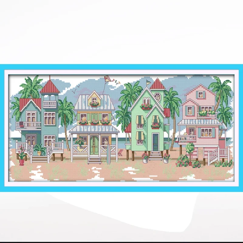 Cross-embroidered picture of living room and bedroom of seaside village, 11CT/14CT hand-embroidered
Cross-embroidered picture of living room and bedroom of seaside village, 11CT/14CT hand-embroidered
