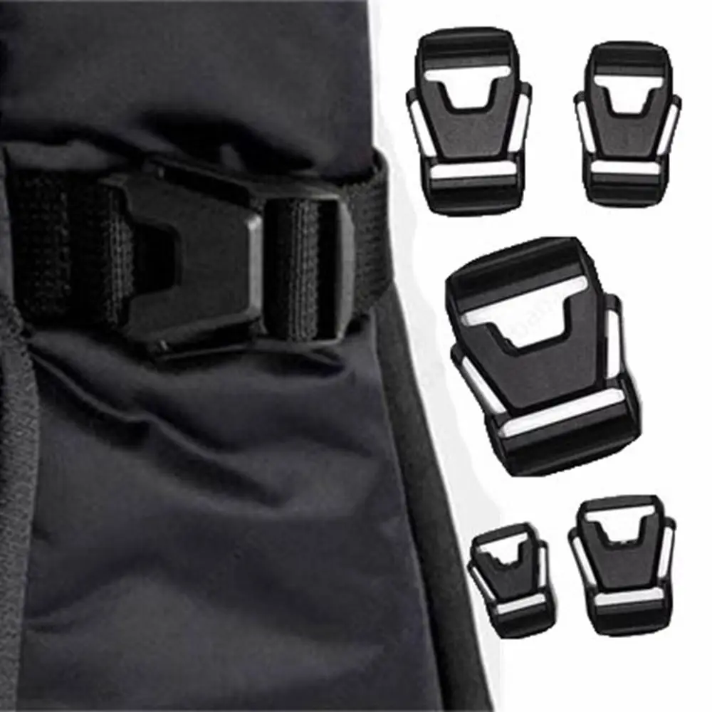 

2pcs Plastic Side Release Buckle Black Inner Diameter 10/15/20/25/38mm Camp Bag Parts Curved Buckles Outdoor Tools